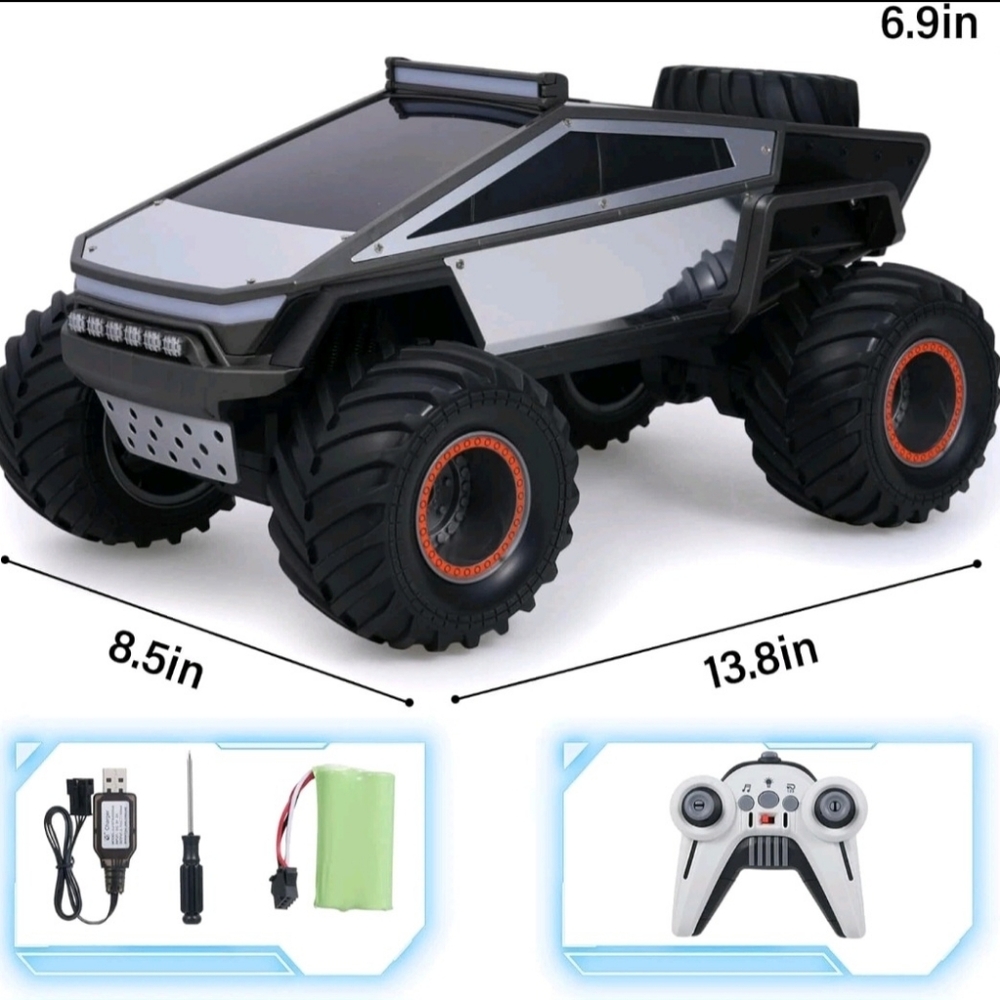 Black and Silver Remote Control Car Monster Cyber Truck
